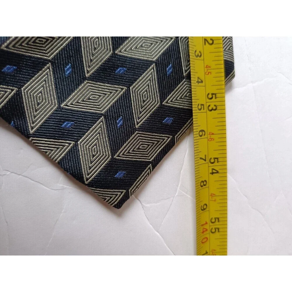 Vintage Polo Ralph Lauren Tie Black Gray Abstract Handmade 100% Silk